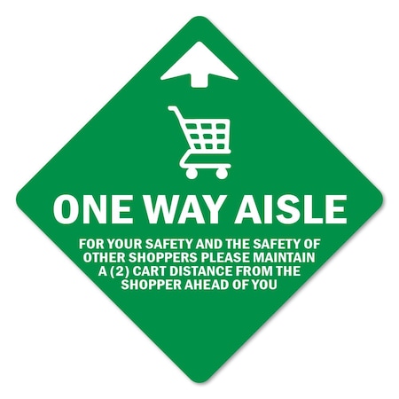 Signmission One Way Aisle For Your Saftety Non-Slip Floor Graphic, 12PK, 11 in L, 11 in H, FD-X-11-12PK-99981 FD-X-11-12PK-99981